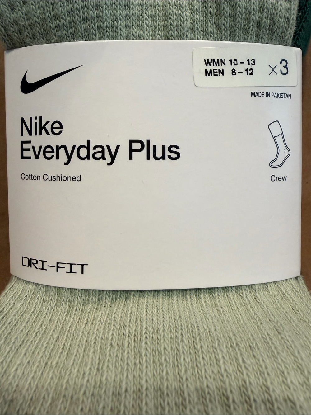 Nike Everyday Plus Crew Socks - Sage Green